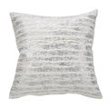 Saro Lifestyle SARO 2323P.S20S 20 in. Faux Fur with Brushed Metallic Foil Print Down Filled Throw Pillow - Silver 2323P.S20S